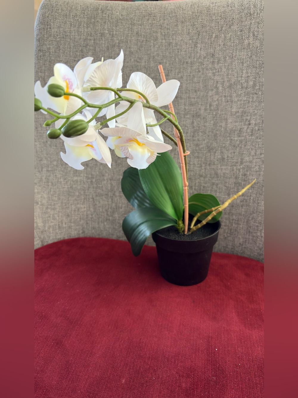 Faux White Orchid Artificial Plant in Black Pot - Home Decor-IKEA